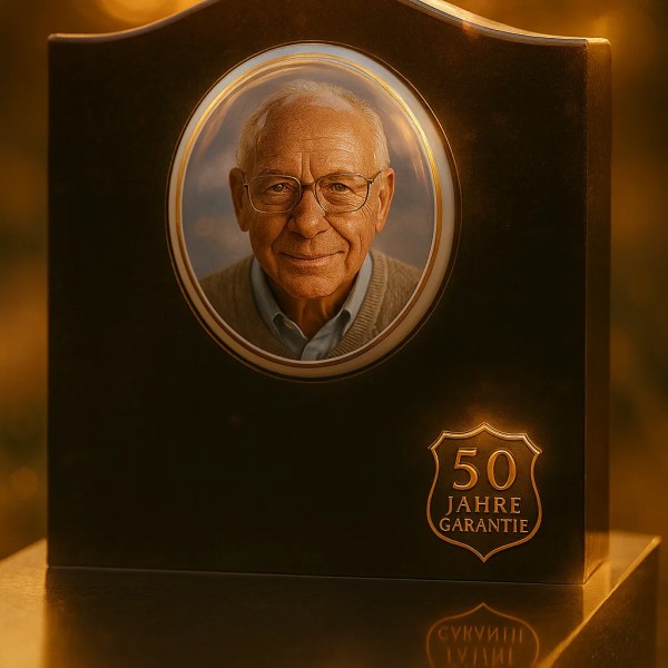 Porzellanbild Rund mit Goldring