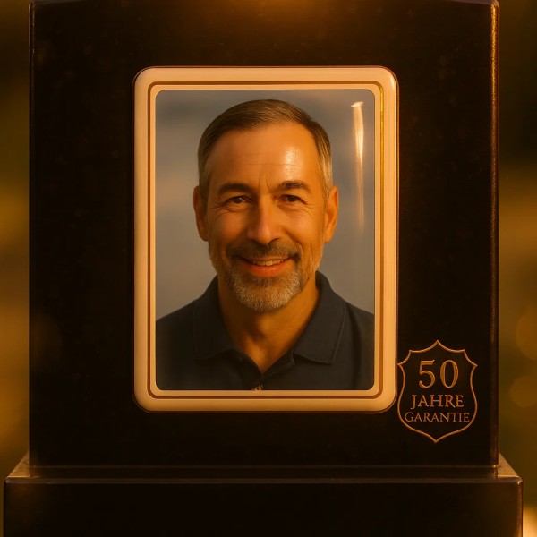 Porzellanbild mit Goldring